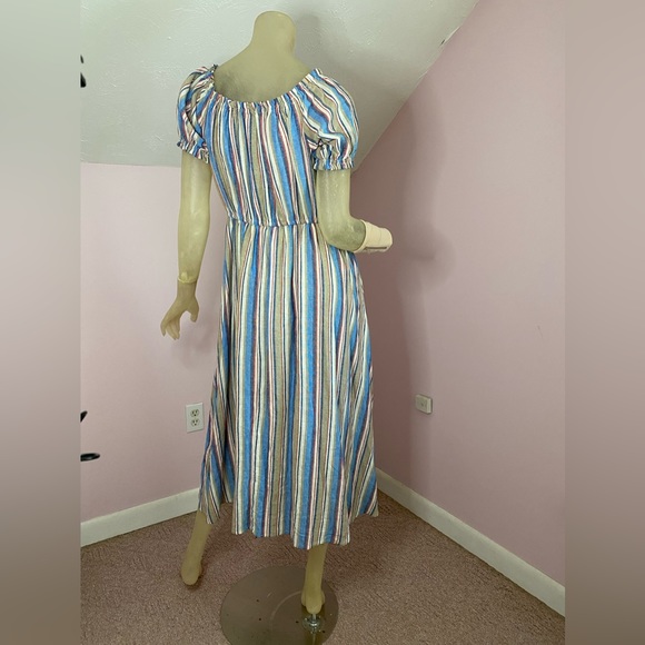 Scoop Off The Shoulder Linen Blend Dress - Picture 6 of 14